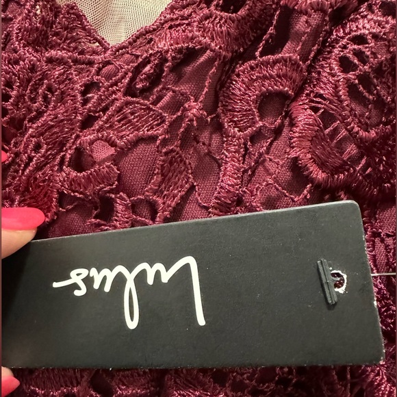 Lulus Last Dance Burgundy Lace Bodycon Dress maroon size xs - Picture 6 of 6